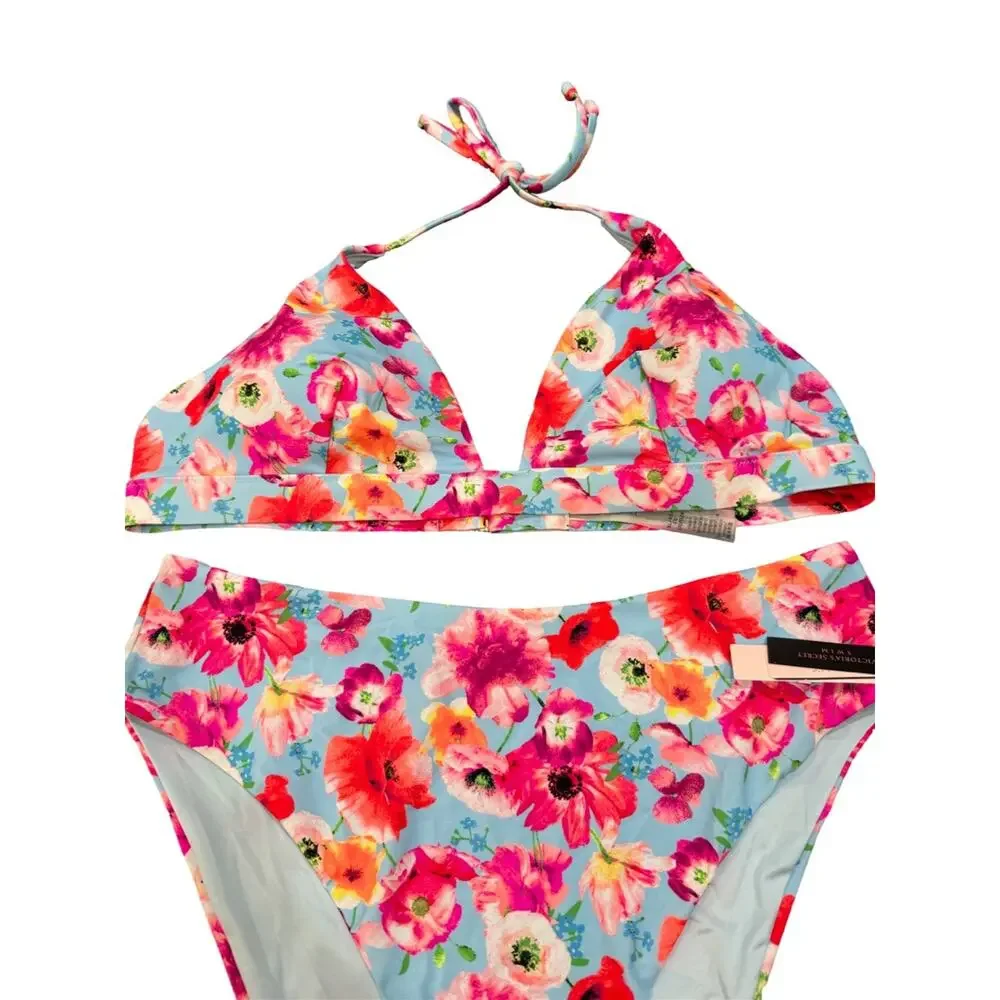 Victoria’s Secret Floral Bikini Set NWT XL High Waist Cheeky Bottom